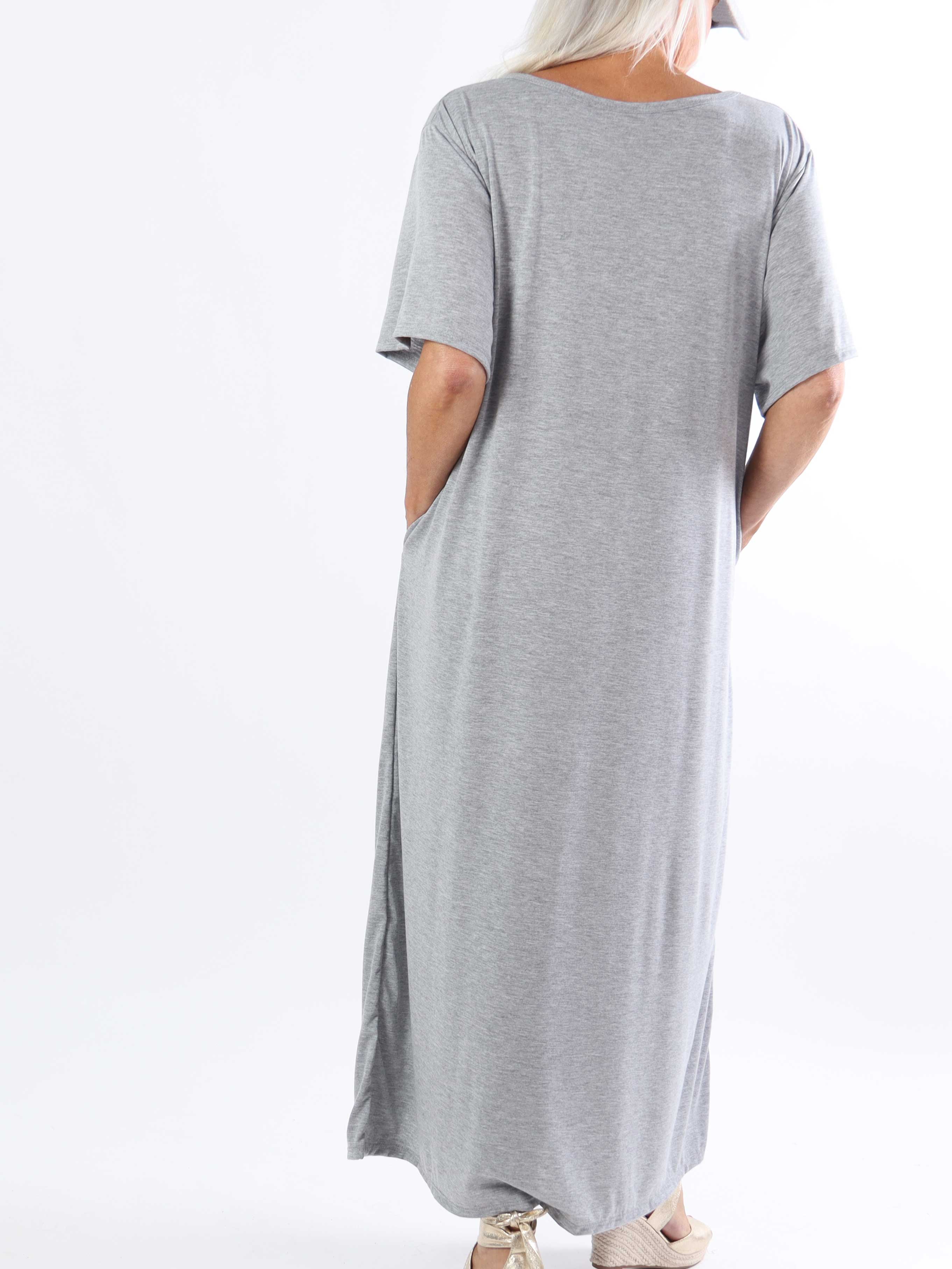 Abbie - Lang plus size t-shirtkjole i åndbart viskose stof